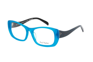 Y91K Bold Sky Blue FRONT with Dark Blue & Opal Blue Patterned TEMPLES