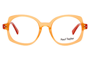 A85 Warm Light Orange FRONT with Burnt Orange Mottled TEMPLES