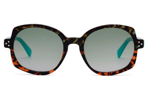 MF6 Teal to Orange graduated Tortoiseshell FRONT with Teal TEMPLES