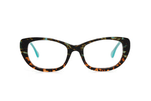 MF6 Teal to Orange graduated Tortoiseshell FRONT with Teal TEMPLES