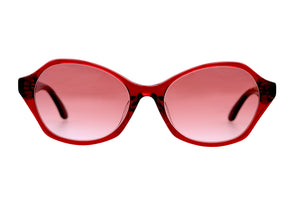 C93 Transparent Blood Red FRONT with Burgundy Golden Black Leopard TEMPLES
