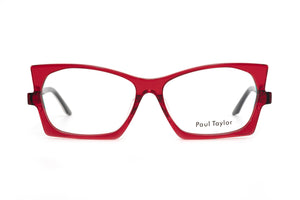 CM3 Transparent Red FRONT with Red Black Silver Sparkle Leopard & Black Underlay TEMPLES