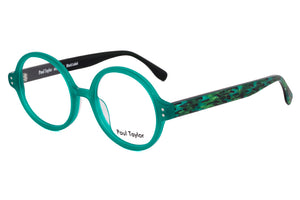 K50 Opaque Jade FRONT with Multi Green patterned TEMPLES