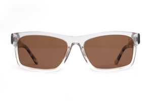 EK3 Light Grey to Crystal fade FRONT with Chocolate Crystal Tan Tortoiseshell TEMPLES