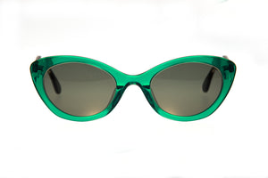 B23 Bright Transparent Green FRONT with Green Leopard TEMPLES