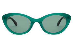 K50 Opaque Jade FRONT with Multi Green patterned TEMPLES