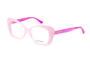 ZA71 Soft Pink Swirl Pattern FRONT with Hot Pink TEMPLES