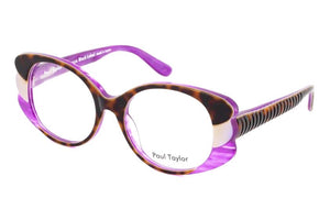 M703 Tortoiseshell White & Purple Layered FRONT with Purple UNDERLAY