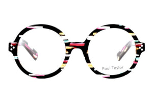 S041 Black Green Orange Crystal Pink Stripe Block Pattern