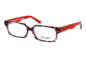 MY3 Red Blue Crystal fleck patterned FRONT with Red TEMPLES