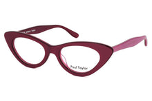 Load image into Gallery viewer, AUDREY Optical Glasses Frames BY56 40’s Burgundy with 40’s Pink UNDERLAY - Paul Taylor Eyewear

