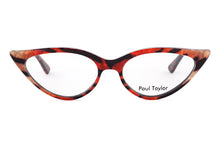 Load image into Gallery viewer, M001 Optical Glasses K4B Multicoloured Tiger FRONT with Golden Marble &amp; Tortoiseshell Underlay TEMPLES - Paul Taylor Eyewear
