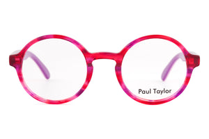 E16 Pink & Purple Swirl FRONT with opaque deep Hot Pink outside & Purple underlay TEMPLES