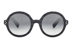 E136 Black with subtle silver fleck FRONT & Dark Grey TEMPLES