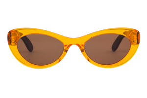 Z12 Shiny Tangerine FRONT with Orange Leopard TEMPLES