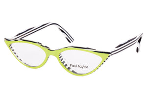 SOLD OUT!!! CV35 Lollipop Lime with Black & White Stripe TEMPLES