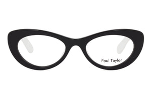 M100/W Black FRONT with White TEMPLES