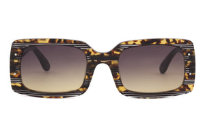CF2 Tortoiseshell with Crystal venetian stripe FRONT with Chocolate Brown TEMPLES